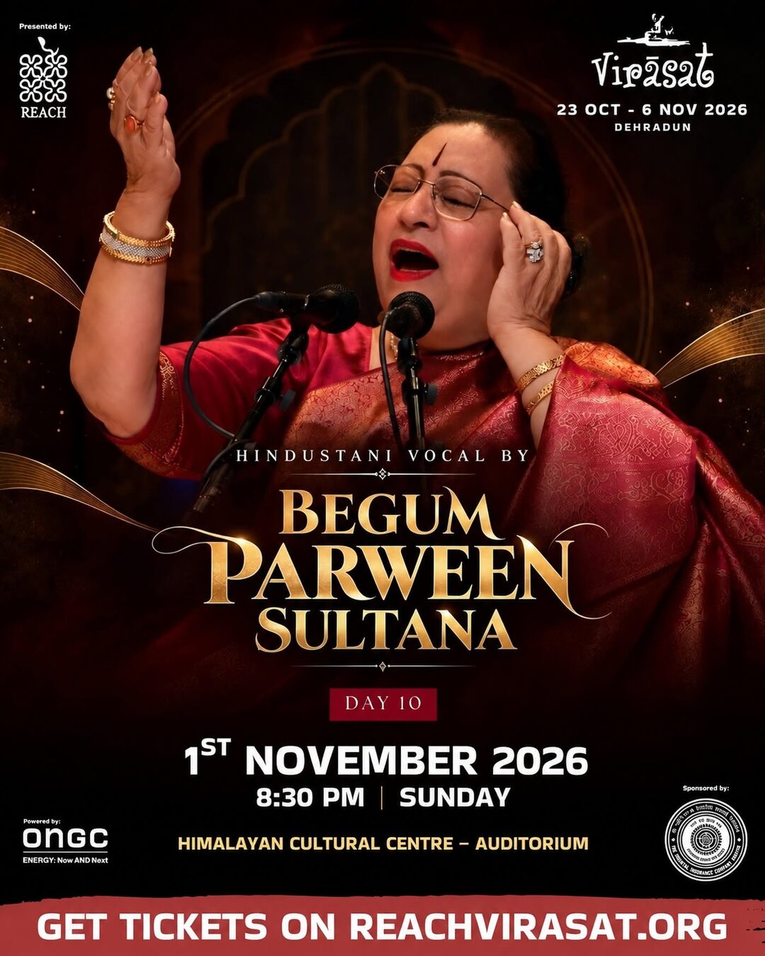 Vocal Recital by Begum Parween Sultana, Sun 1 Nov · 9:00 PM