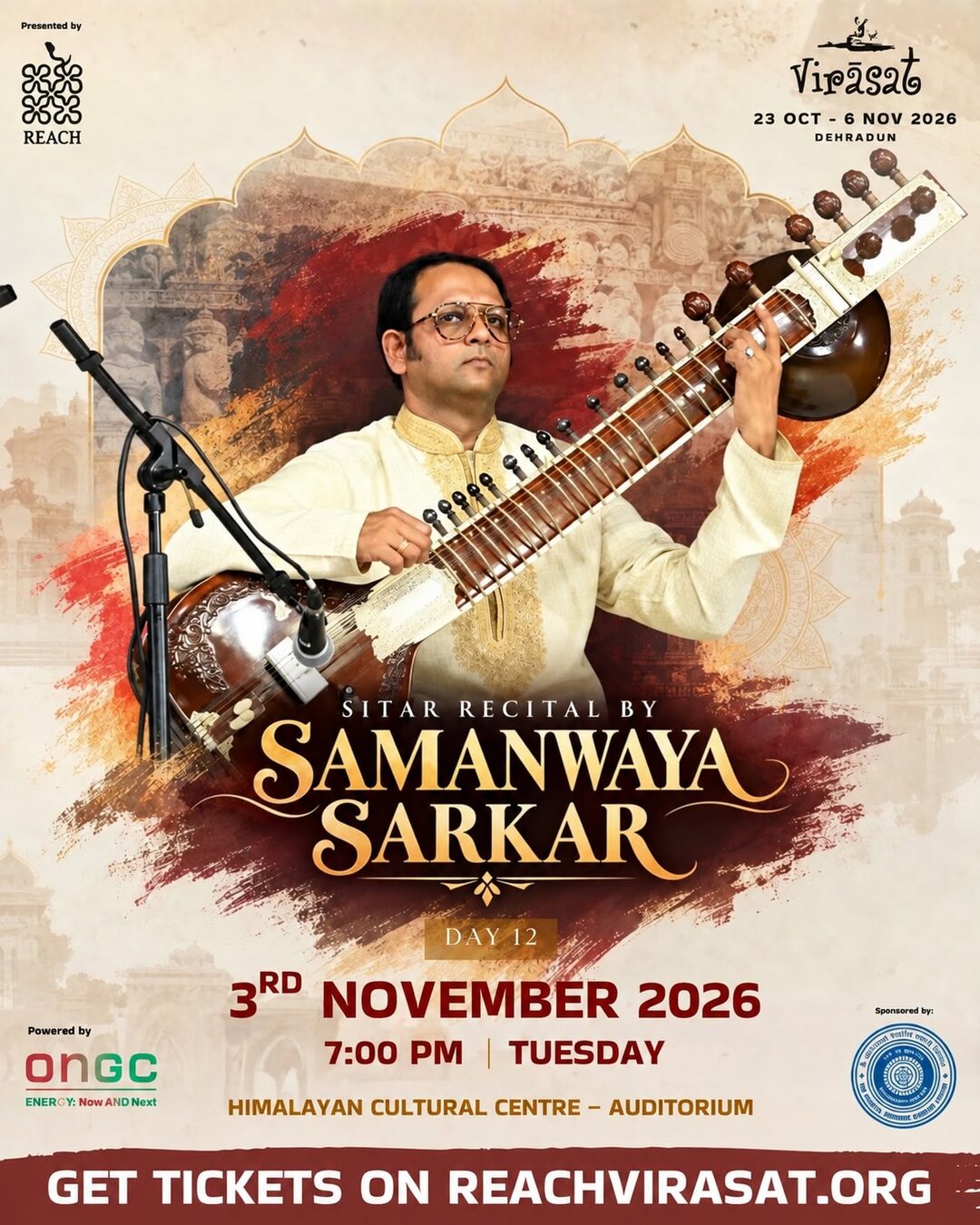 Sitar recital by Samanwaya Sarkar, Tue 3 Nov · 7:00 PM