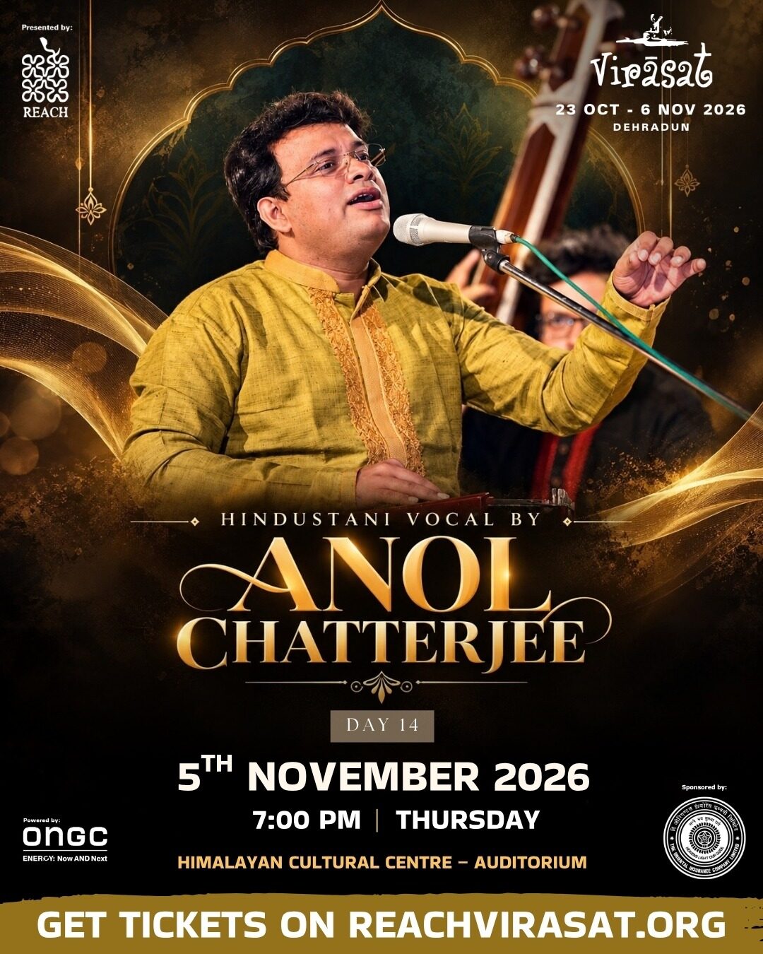 Vocal recital by Anol Chatterjee, Wed 4 Nov · 8:00 PM
